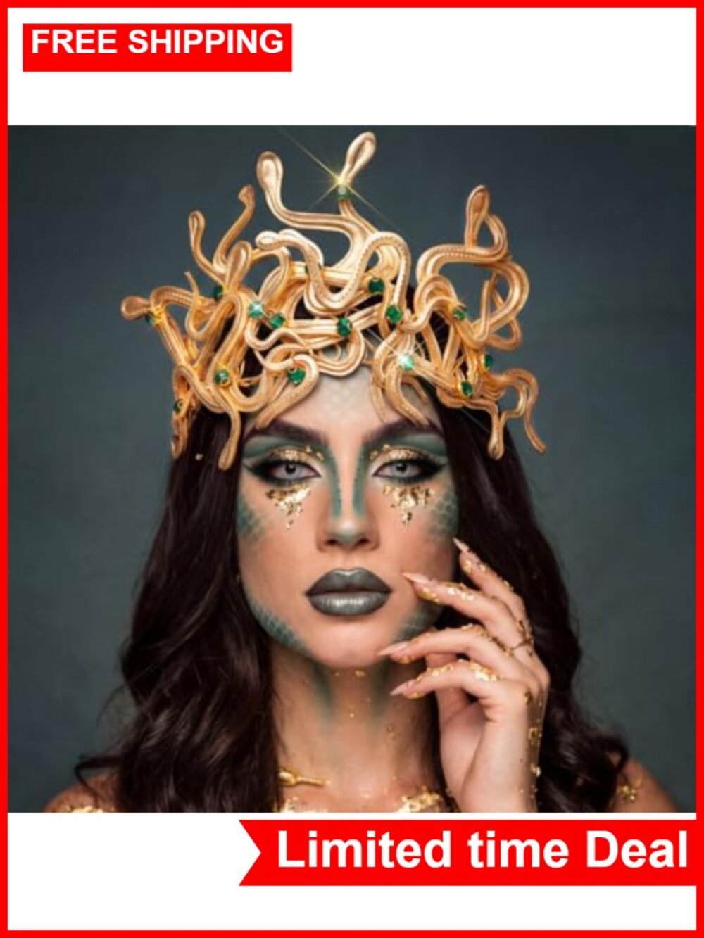 Medusa snake headband gold Greek goddess Halloween costume hair accessory